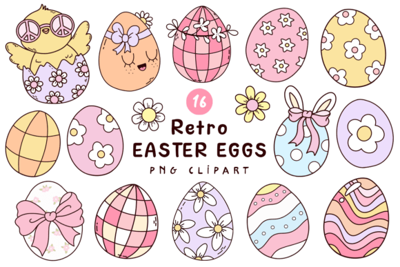 Download Retro Easter Eggs Clipart Bundle - Eggs clipart Collection