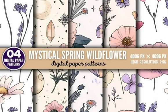 Download Mystical Spring Wildflower Patterns Digi - Mystical spring Collection