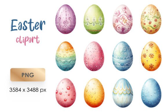 Download Watercolor Easter Eggs Clipart PNG - Eggs clipart Collection