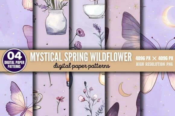 Download Mystical Spring Wildflower Patterns Digi - Mystical spring Collection